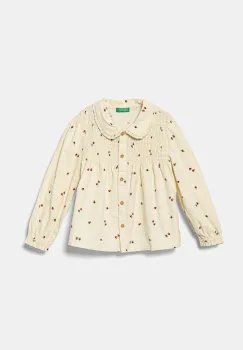 United Colors of Benetton camasa din catifea pentru copii culoarea bej, 50CYGQ02A imagine