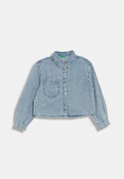 United Colors of Benetton camasa din denim pentru copii 59K4CQ04F imagine