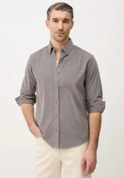 United Colors of Benetton camasa din velur culoarea gri, cu guler button-down, regular, 5T98UQ066 imagine