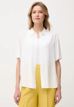 United Colors of Benetton camasa femei, culoarea alb, cu guler clasic, regular, 5WPWDQ0B1 imagine