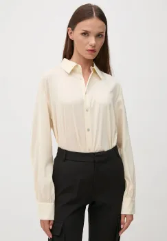United Colors of Benetton camasa femei, culoarea bej, cu guler clasic, regular, 5LLEDQ0A7 imagine