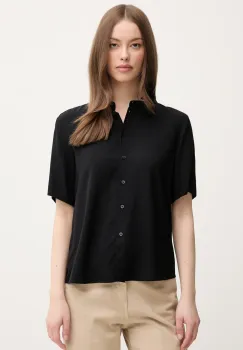 United Colors of Benetton camasa femei, culoarea negru, cu guler clasic, regular, 5WPWDQ0B1 imagine
