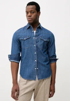 United Colors of Benetton camasa jeans cu guler clasic, regular, 5RZKUQ036 imagine