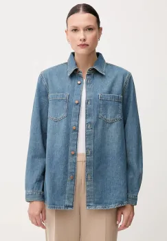 United Colors of Benetton camasa jeans cu guler clasic, relaxed, 5WDMDQ0C5 imagine