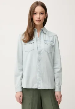 United Colors of Benetton camasa jeans femei, cu guler clasic, regular imagine