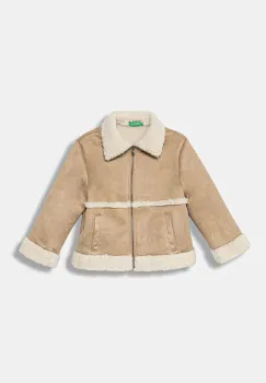 United Colors of Benetton geaca copii culoarea bej, 2JLACN06V imagine