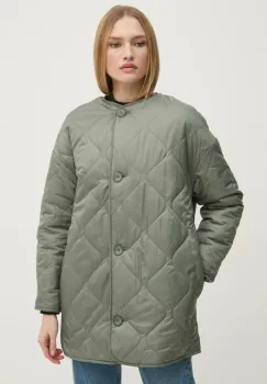 United Colors of Benetton geaca cu doua fete femei, culoarea verde, de tranzitie, oversize, 23P8DN06M imagine