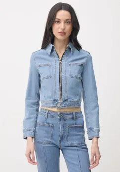 United Colors of Benetton geaca de blugi pentru femei, din bumbac cu elastan imagine