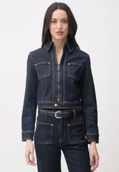 United Colors of Benetton geaca de blugi pentru femei, din bumbac cu elastan imagine