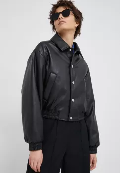 United Colors of Benetton geaca femei, culoarea negru, de tranzitie, oversize imagine