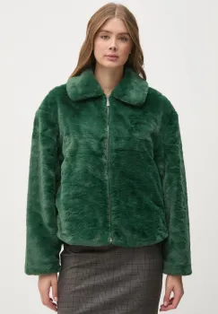 United Colors of Benetton geaca femei, culoarea verde, de tranzitie, 2FBDDN06V imagine