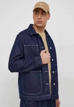 United Colors of Benetton geaca jeans barbati, culoarea albastru marin, de tranzitie imagine