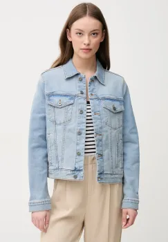 United Colors of Benetton geaca jeans femei, culoarea albastru marin, de tranzitie imagine