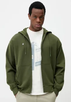 United Colors of Benetton hanorac de bumbac barbati, cu gluga, uni, 342ZU500P imagine