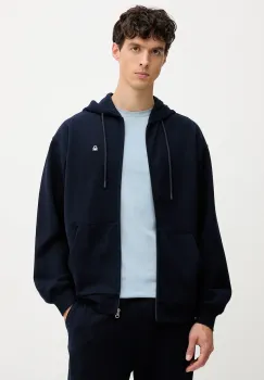 United Colors of Benetton hanorac de bumbac cu gluga, uni, 342ZU500P imagine