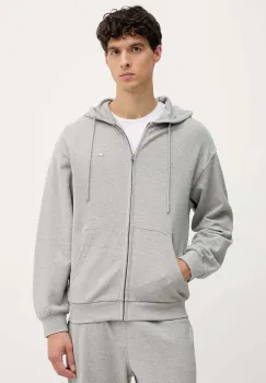United Colors of Benetton hanorac de bumbac cu gluga, uni, 342ZU500P imagine