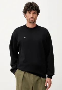 United Colors of Benetton hanorac de bumbac culoarea negru, uni, 342ZU1093 imagine