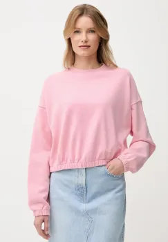 United Colors of Benetton hanorac de bumbac culoarea roz, uni, 39BLD109O imagine
