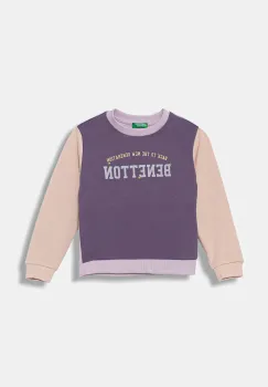 United Colors of Benetton hanorac de bumbac culoarea violet, cu imprimeu, 3J70G10JR imagine