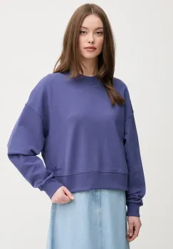 United Colors of Benetton hanorac de bumbac femei, culoarea bleumarin, cu imprimeu, 3UNID109A imagine