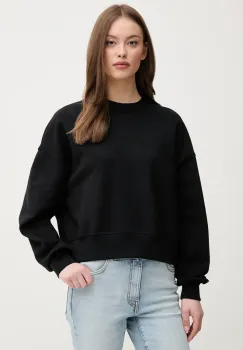United Colors of Benetton hanorac de bumbac femei, culoarea negru, cu imprimeu, 3UNID109A imagine