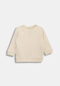 United Colors of Benetton hanorac de bumbac pentru bebelusi culoarea bej, uni, 3ITEA106H imagine