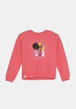 United Colors of Benetton hanorac de bumbac pentru bebelusi culoarea roz, cu imprimeu, 3J68G10HI imagine