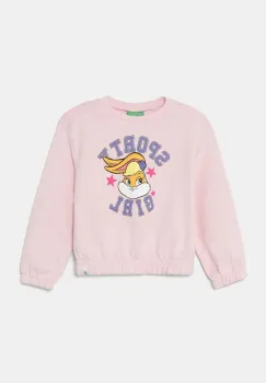 United Colors of Benetton hanorac de bumbac pentru bebelusi culoarea roz, modelator, 3J68G10HE imagine