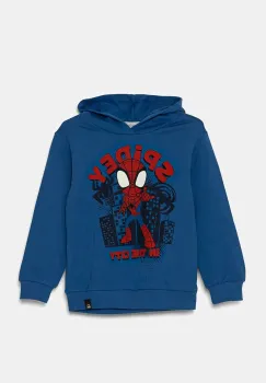 United Colors of Benetton hanorac de bumbac pentru copii cu gluga, cu imprimeu, 3J68G200Z imagine