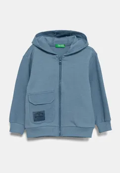 United Colors of Benetton hanorac de bumbac pentru copii cu gluga, cu imprimeu, 3T31G503Q imagine