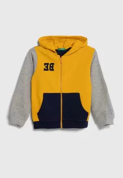 United Colors of Benetton hanorac de bumbac pentru copii cu gluga, modelator imagine