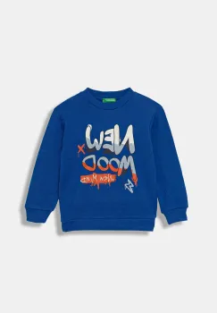 United Colors of Benetton hanorac de bumbac pentru copii cu imprimeu, 3J68G10KN imagine