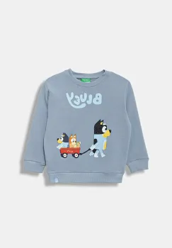 United Colors of Benetton hanorac de bumbac pentru copii cu imprimeu, 3J70G10KF imagine