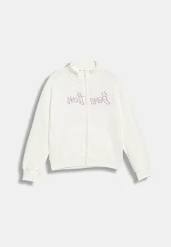 United Colors of Benetton hanorac de bumbac pentru copii culoarea alb, cu imprimeu, 3J68C505D imagine