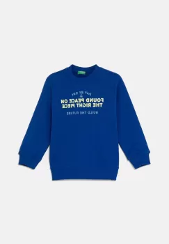 United Colors of Benetton hanorac de bumbac pentru copii culoarea albastru marin, cu imprimeu, 3FWYG10FN imagine