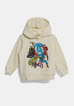 United Colors of Benetton hanorac de bumbac pentru copii culoarea bej, cu gluga, cu imprimeu, 3PQMG2012 imagine