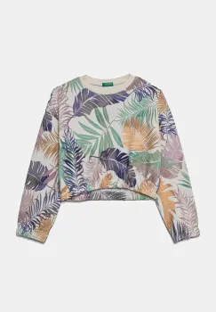 United Colors of Benetton hanorac de bumbac pentru copii culoarea bej, modelator, 35UJC10OB imagine