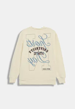 United Colors of Benetton hanorac de bumbac pentru copii culoarea bej, uni, 3J68C10QK imagine