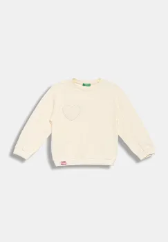 United Colors of Benetton hanorac de bumbac pentru copii culoarea bej, uni, 3NBMG10K2 imagine