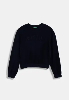 United Colors of Benetton hanorac de bumbac pentru copii culoarea bleumarin, cu imprimeu, 33NVC10Q8 imagine