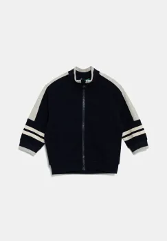 United Colors of Benetton hanorac de bumbac pentru copii culoarea bleumarin, cu imprimeu, 3BC1G503R imagine