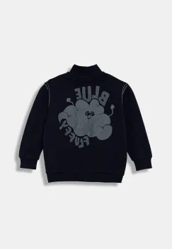 United Colors of Benetton hanorac de bumbac pentru copii culoarea bleumarin, cu imprimeu, 3NBMG5042 imagine