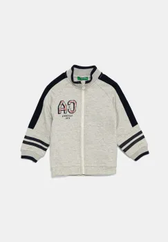 United Colors of Benetton hanorac de bumbac pentru copii culoarea gri, cu imprimeu, 3BC1G503R imagine