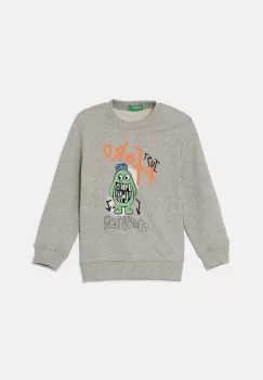 United Colors of Benetton hanorac de bumbac pentru copii culoarea gri, cu imprimeu, 3FWYG10FN imagine