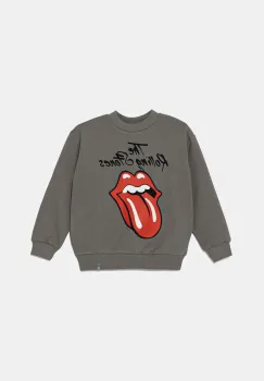 United Colors of Benetton hanorac de bumbac pentru copii culoarea gri, cu imprimeu, 3UNIC10NU imagine