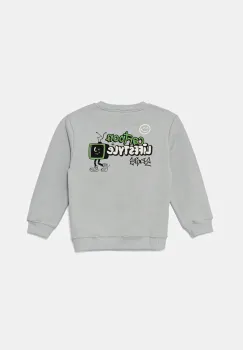 United Colors of Benetton hanorac de bumbac pentru copii culoarea gri, cu imprimeu, 3UNIG10II imagine