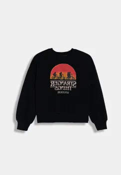 United Colors of Benetton hanorac de bumbac pentru copii culoarea negru, cu imprimeu, 33NVC10QV imagine