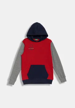 United Colors of Benetton hanorac de bumbac pentru copii culoarea rosu, cu gluga, cu imprimeu, 3J68C204V imagine