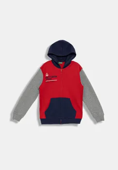 United Colors of Benetton hanorac de bumbac pentru copii culoarea rosu, cu gluga, cu imprimeu, 3J68C505C imagine