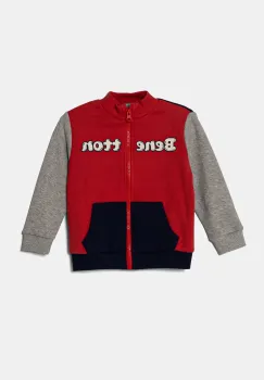 United Colors of Benetton hanorac de bumbac pentru copii culoarea rosu, cu imprimeu, 3J70G503M imagine